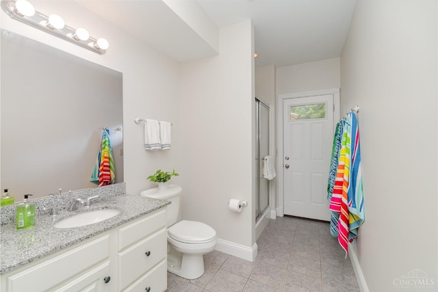 3190 Fox Run Dr, Ross Twp, OH 45013 - full bath with tile patterned floors, vanity, and a shower stall
