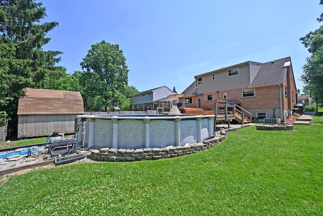 3430 Melodymanor Dr, Colerain Twp, OH 45239 - swimming pool with a deck and a yard
