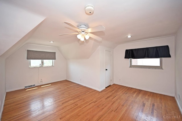 3430 Melodymanor Dr, Colerain Twp, OH 45239 - bonus room featuring light wood-style floors, a ceiling fan, and vaulted ceiling