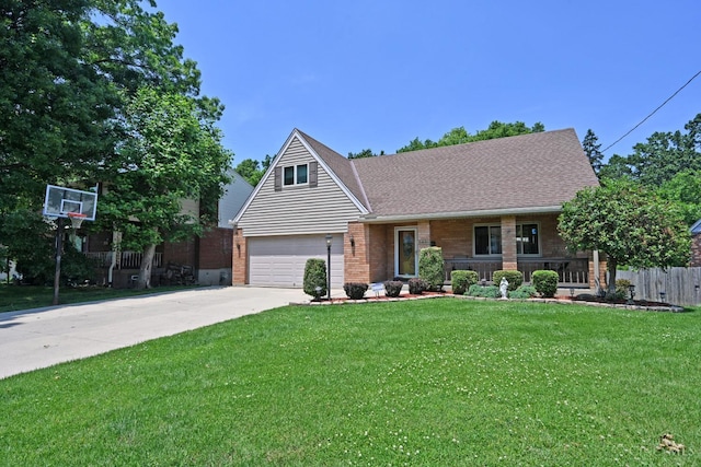 3430 Melodymanor Dr, Colerain Twp, OH 45239 - traditional-style house with brick siding, driveway, an attached garage, a shingled roof, and a porch