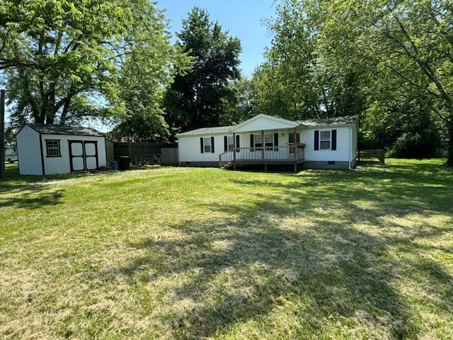 46 Frazier Rd, Jefferson Twp, OH 45148 - view of front of house with crawl space, a front yard, and view of wooded area