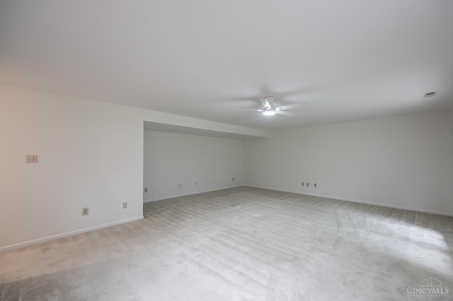 3721 W Galbraith Rd Unit A-2, Cincinnati, OH 45247 - unfurnished room featuring a ceiling fan, light colored carpet, and baseboards