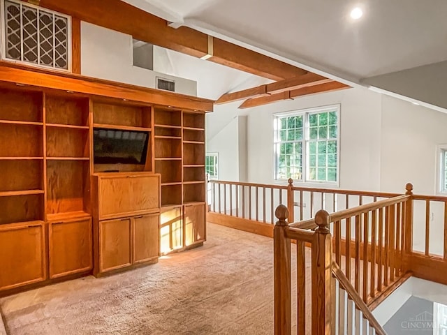 1588 Moon Valley Ln, Anderson Twp, OH 45230 - hallway with light colored carpet and an upstairs landing