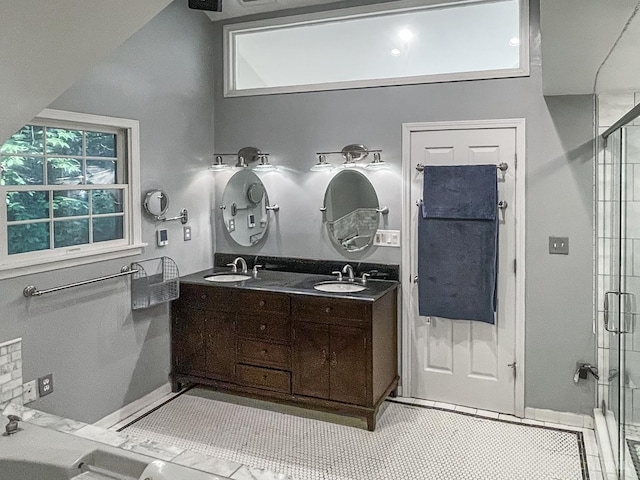 1588 Moon Valley Ln, Anderson Twp, OH 45230 - bathroom featuring a stall shower and double vanity