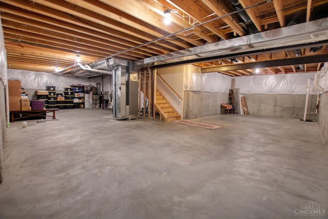 2645 Autumn Harvest Dr, Deerfield Twp, OH 45140 - unfinished basement with stairs and heating unit
