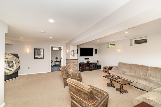 5200 Poets Way, Liberty Twp, OH 45011 - living area featuring carpet flooring and recessed lighting
