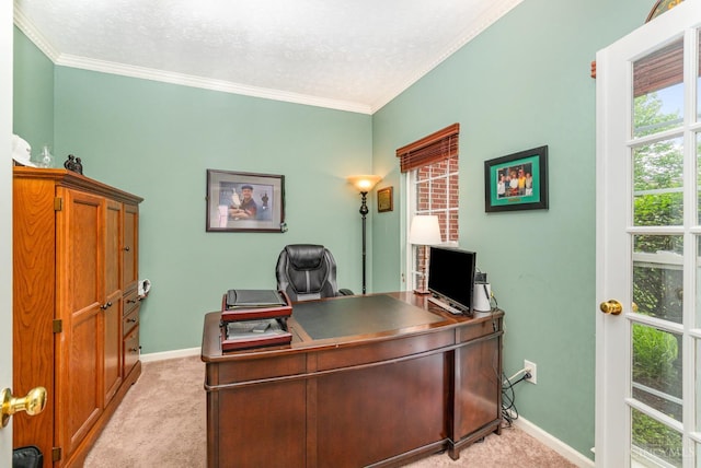 5200 Poets Way, Liberty Twp, OH 45011 - office space featuring light colored carpet, ornamental molding, and a textured ceiling