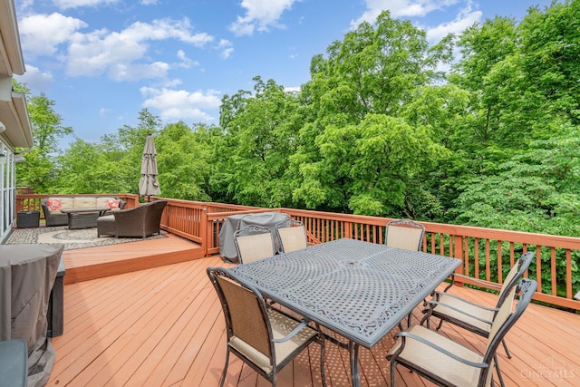 5200 Poets Way, Liberty Twp, OH 45011 - deck with an outdoor living space, outdoor dining space, and grilling area
