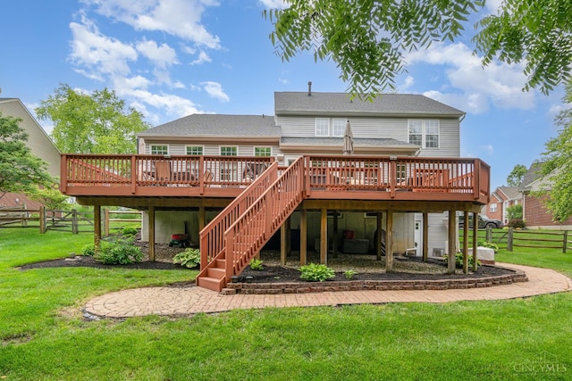 5200 Poets Way, Liberty Twp, OH 45011 - back of property featuring a deck and stairs