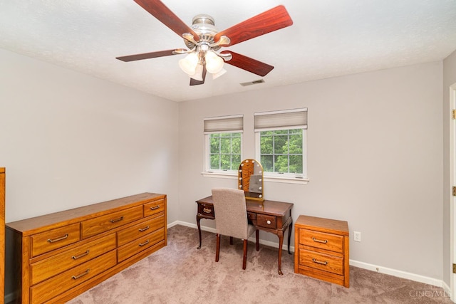 5200 Poets Way, Liberty Twp, OH 45011 - office area featuring ceiling fan and light carpet