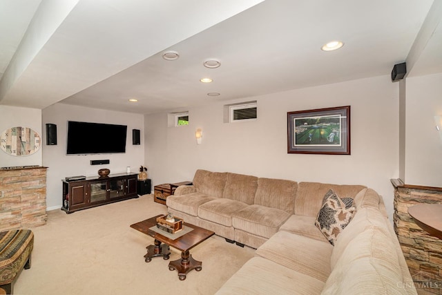 5200 Poets Way, Liberty Twp, OH 45011 - living area featuring carpet flooring and recessed lighting