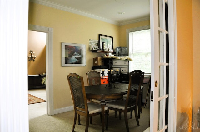 8030 Deershadow Ln, Montgomery, OH 45242 - dining area with carpet and ornamental molding