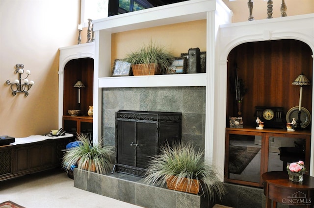 8030 Deershadow Ln, Montgomery, OH 45242 - living room with a tiled fireplace