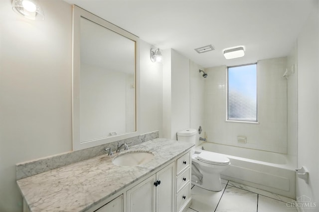 55 Stillmeadow Dr, Pierce Twp, OH 45245 - full bathroom featuring vanity, bathing tub / shower combination, and marble look tile flooring
