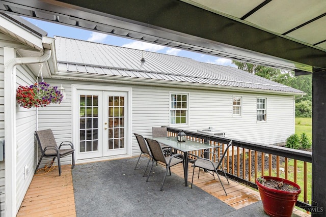 13726 New Harmony Shiloh Rd, Pike Twp, OH 45154 - deck featuring french doors and outdoor dining space