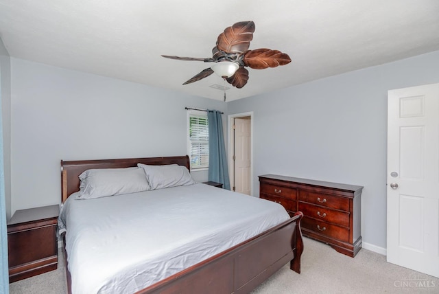 13726 New Harmony Shiloh Rd, Pike Twp, OH 45154 - bedroom with light carpet and a ceiling fan