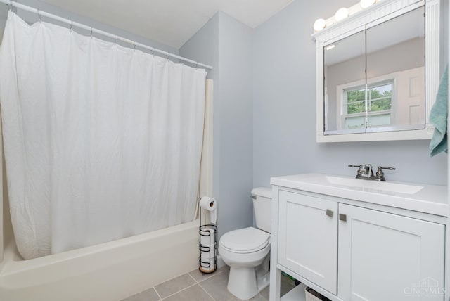 13726 New Harmony Shiloh Rd, Pike Twp, OH 45154 - bathroom featuring vanity, tile patterned floors, and shower / bathtub combination with curtain