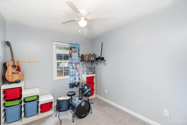 13726 New Harmony Shiloh Rd, Pike Twp, OH 45154 - playroom featuring ceiling fan and carpet floors