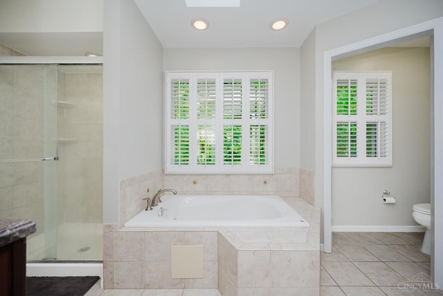 9930 Tall Oaks Ct, Deerfield Twp, OH 45140 - full bath with a garden tub, a shower stall, tile patterned flooring, and vanity