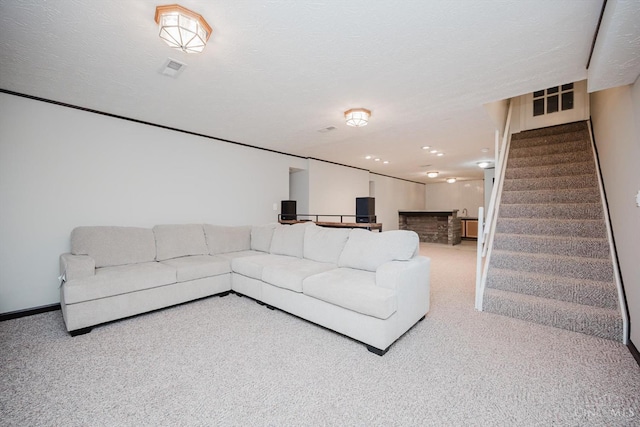 9930 Tall Oaks Ct, Deerfield Twp, OH 45140 - carpeted living room featuring stairs and bar