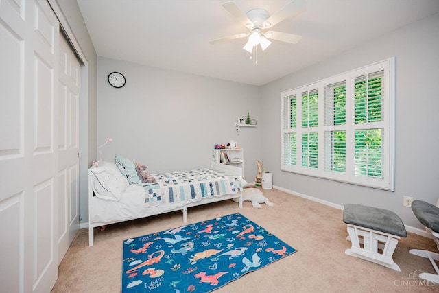 9930 Tall Oaks Ct, Deerfield Twp, OH 45140 - carpeted bedroom with a closet and ceiling fan