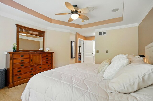 3492 Ballymore Ct, Pierce Twp, OH 45245 - bedroom with a raised ceiling, ceiling fan, and ornamental molding