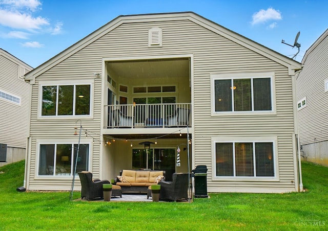 3492 Ballymore Ct, Pierce Twp, OH 45245 - back of house with outdoor lounge area, a balcony, a yard, and a patio
