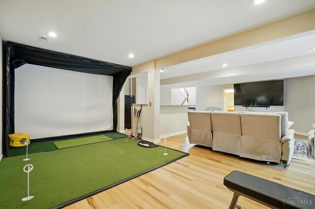 3492 Ballymore Ct, Pierce Twp, OH 45245 - recreation room featuring light wood-style floors and recessed lighting