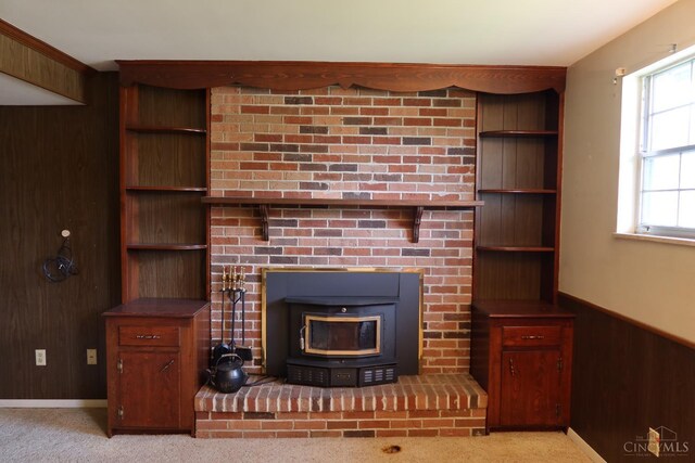 704 Trafalgar Ct, Middletown, OH 45044 - detailed view of wood walls, carpet, and a wainscoted wall