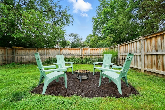 7002 Cambridge Ave, Columbia Twp, OH 45227 - fenced backyard with a fire pit