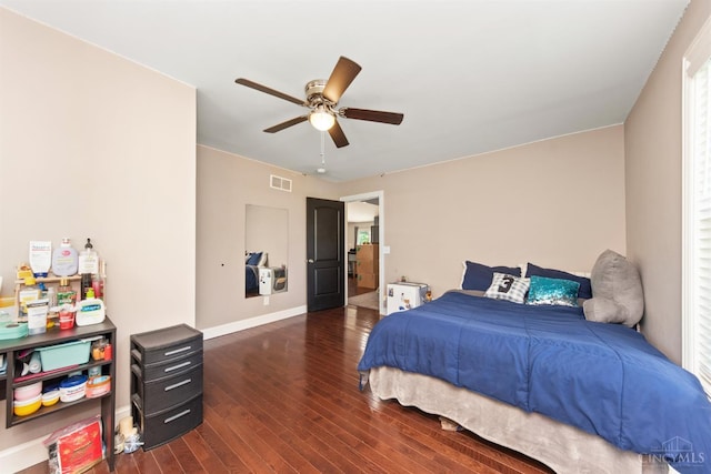 6226 Hunt Rd, Wayne Twp, OH 45118 - bedroom with dark wood-style floors and ceiling fan