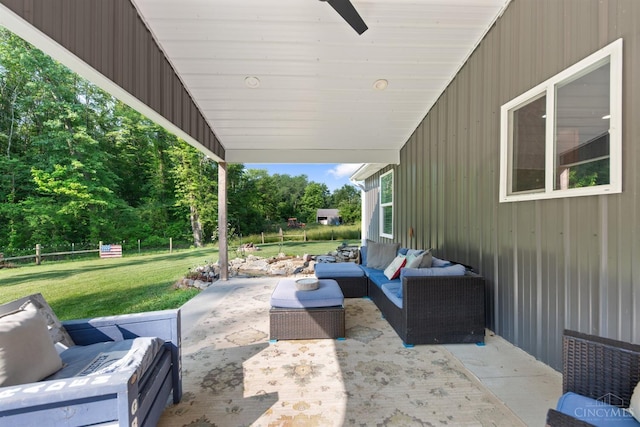 6226 Hunt Rd, Wayne Twp, OH 45118 - view of patio / terrace featuring outdoor lounge area and ceiling fan