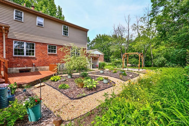 10730 Adventure Ln, Montgomery, OH 45242 - view of yard featuring a wooden deck