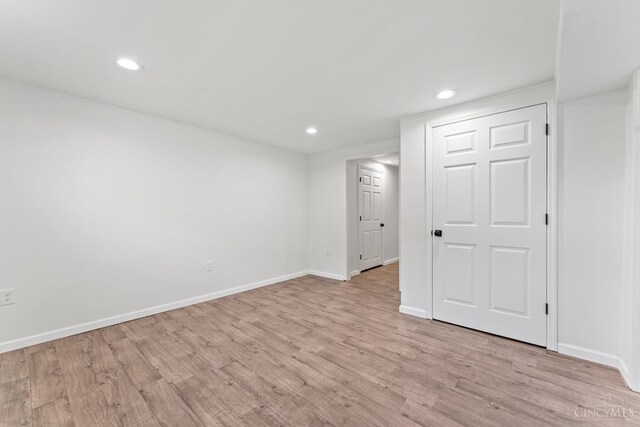 3494 Poole Rd, Colerain Twp, OH 45251 - basement with light wood finished floors and recessed lighting