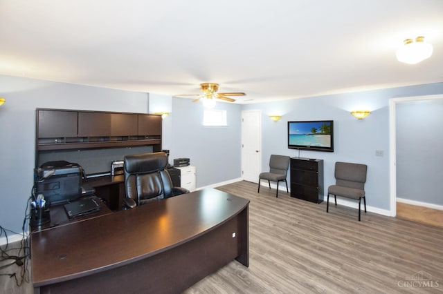 1303 Crotty Ct Unit A, Anderson Twp, OH 45255 - office space featuring a ceiling fan and light wood finished floors