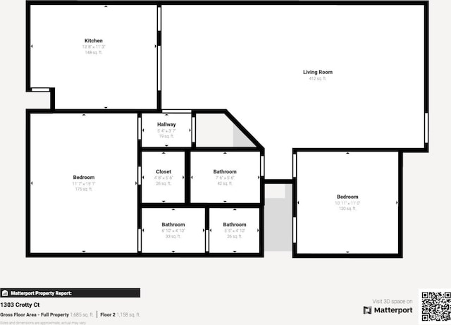 1303 Crotty Ct Unit A, Anderson Twp, OH 45255 - view of room layout