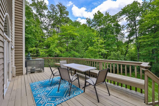 9396 Kemper Grove Ln, Symmes Twp, OH 45140 - wooden deck with outdoor dining area