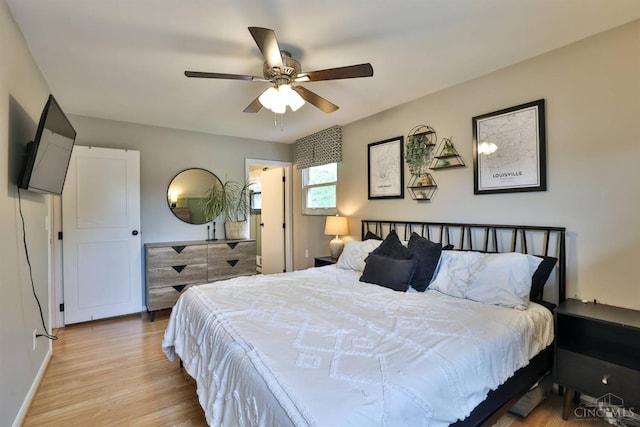 10569 Gloria Ave, Cincinnati, OH 45231 - bedroom featuring light wood-style flooring and a ceiling fan