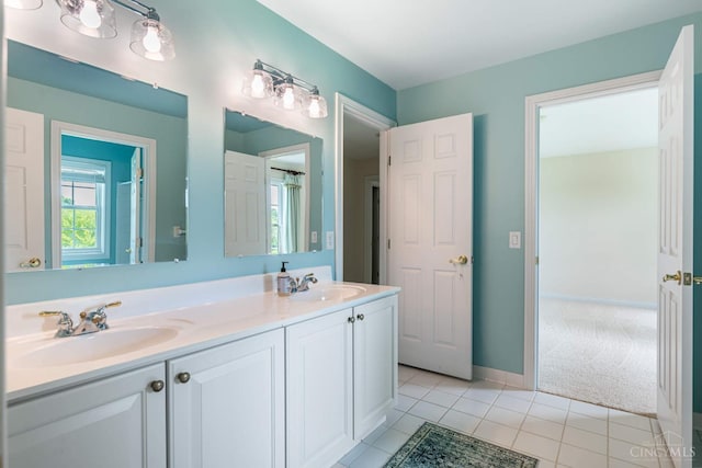 7194 Orchard View Ln, Salem Twp, OH 45152 - bathroom with double vanity and tile patterned flooring