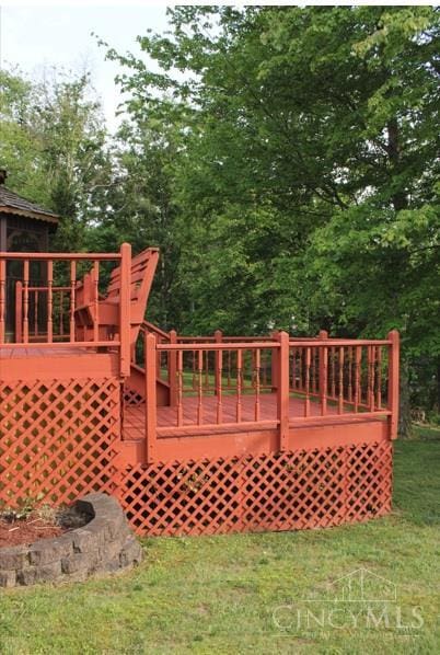 10 Chippewa Cv, Sardinia, OH 45171 - wooden deck with a lawn and view of scattered trees