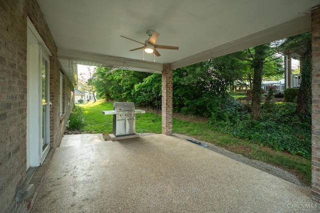 1606 Thall Dr, Hamilton, OH 45013 - view of patio / terrace with grilling area and ceiling fan