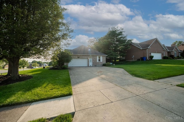 1606 Thall Dr, Hamilton, OH 45013 - view of front of home featuring a front lawn, concrete driveway, brick siding, and a garage
