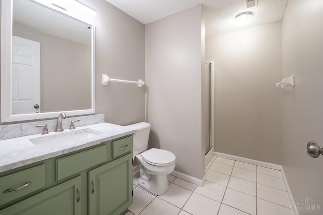 1606 Thall Dr, Hamilton, OH 45013 - full bath with vanity, a shower stall, tile patterned floors, and a textured ceiling