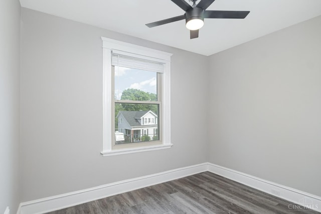 3846 Davis Ave, Cheviot, OH 45211 - spare room with dark wood-style floors and ceiling fan
