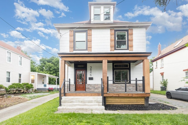 3846 Davis Ave, Cheviot, OH 45211 - traditional style home with covered porch and stone siding