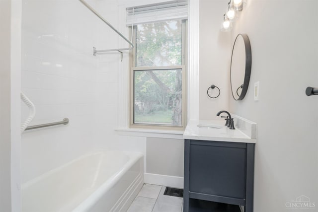 3846 Davis Ave, Cheviot, OH 45211 - full bathroom featuring vanity, tile patterned flooring, and bathtub / shower combination