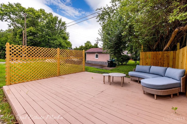 1502 Shenandoah, Cincinnati, OH 45237 - wooden terrace with an outdoor living space