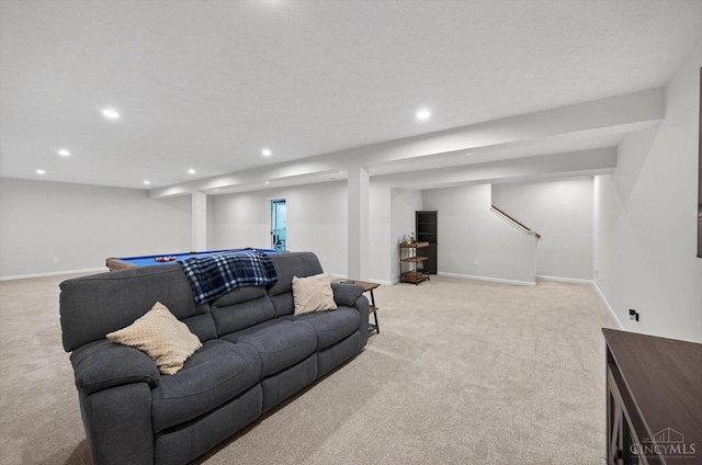 1285 Millstream Dr, Batavia Twp, OH 45102 - living room featuring light carpet and recessed lighting