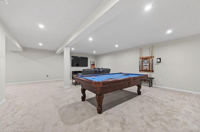 1285 Millstream Dr, Batavia Twp, OH 45102 - playroom featuring carpet flooring, recessed lighting, and pool table