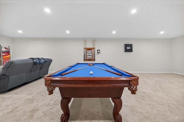 1285 Millstream Dr, Batavia Twp, OH 45102 - recreation room with carpet, recessed lighting, and billiards table